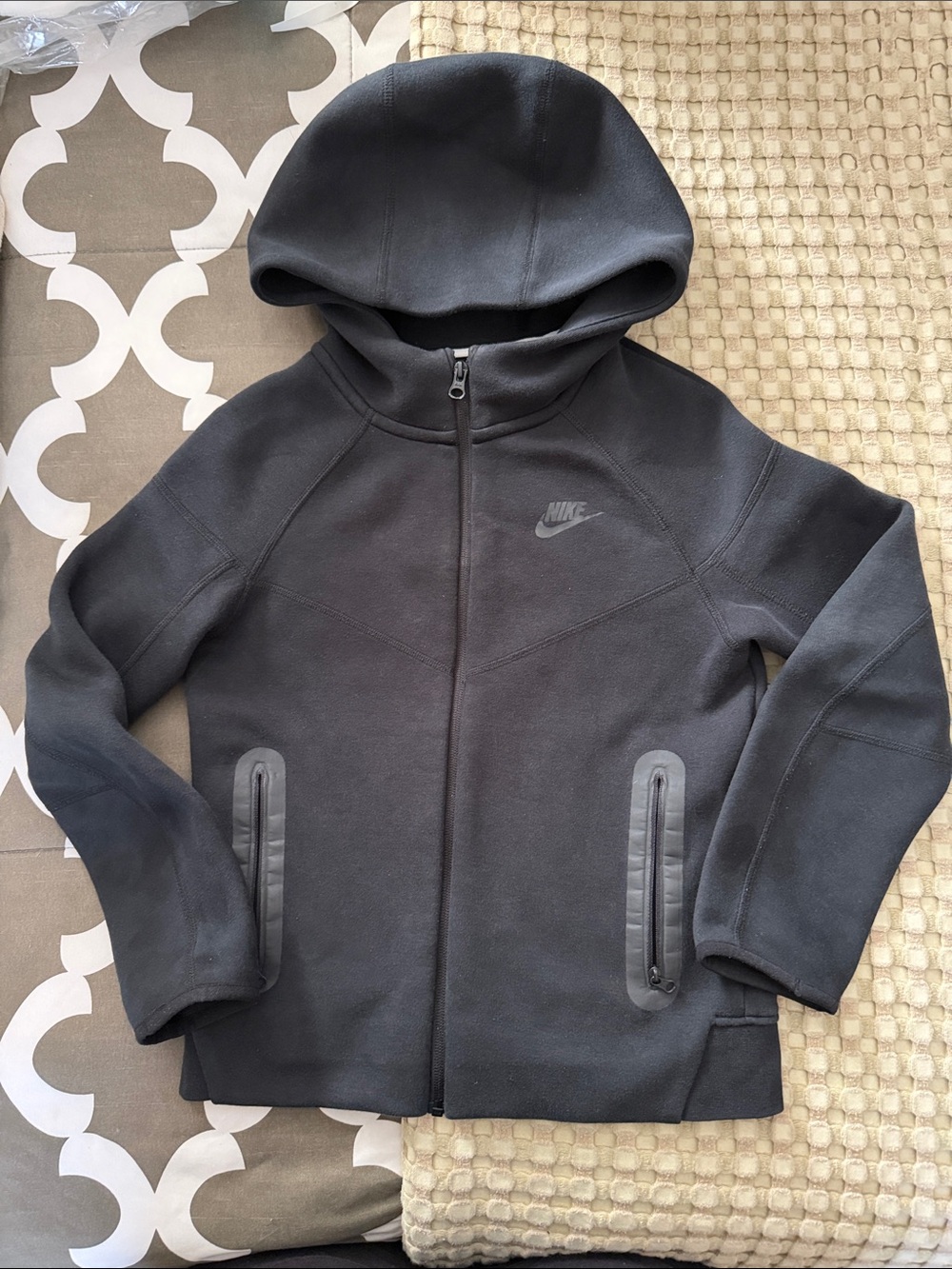 Youth Nike Tech Black Hooded Full-Zip Jacket